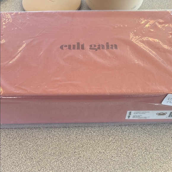 cult gaia Tan Woven Rattan Mini Bag with Sculptural Wavy Handles - Picture 7 of 7